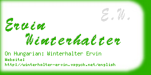 ervin winterhalter business card